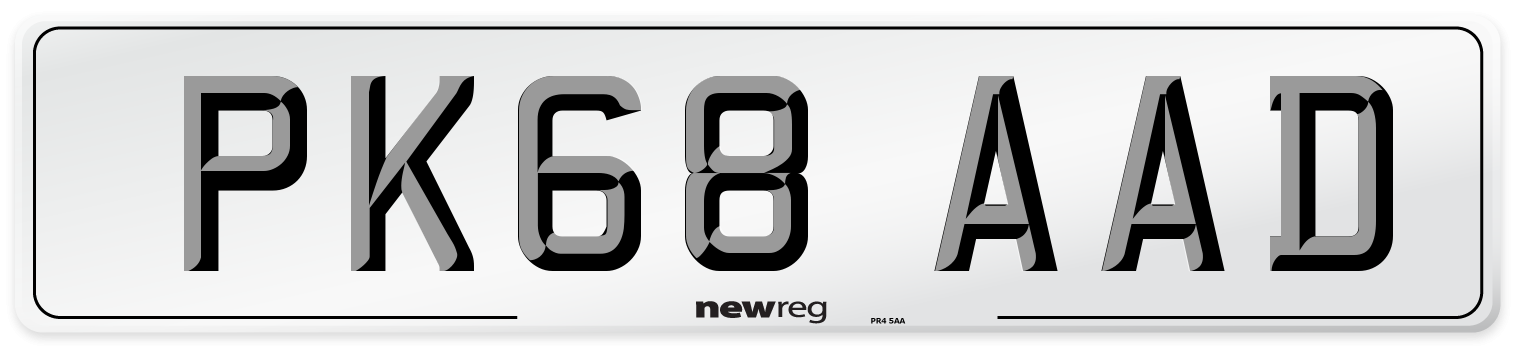 PK68 AAD Number Plate from New Reg